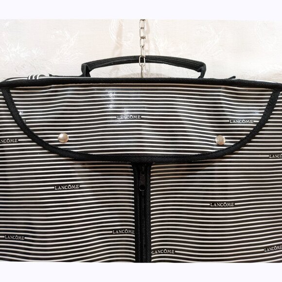 Vintage Lancôme Hanging Garment Bag Logo Stripe Travel Clothing Luggage Luxury - Picture 3 of 7